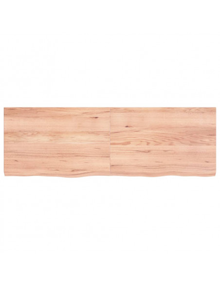 Piano Tavolo Marrone 120x40x(2-4) cm Rovere Massello Trattato