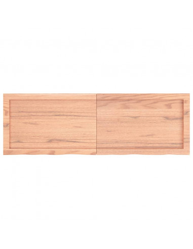 Piano Tavolo Marrone 120x40x(2-4) cm Rovere Massello Trattato