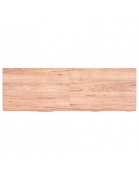 Piano Tavolo Marrone 120x40x(2-6) cm Rovere Massello Trattato