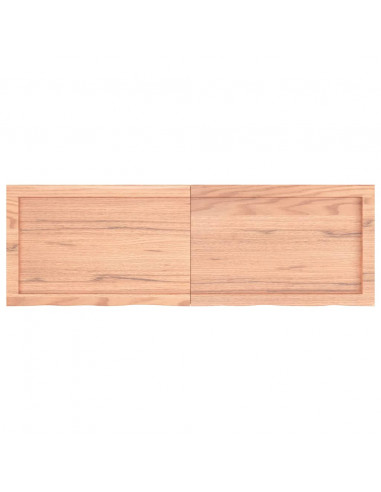 Piano Tavolo Marrone 120x40x(2-6) cm Rovere Massello Trattato