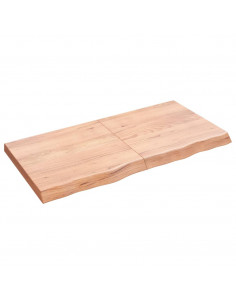 Piano Tavolo Marrone 120x60x(2-6) cm Massello Rovere Trattato 2