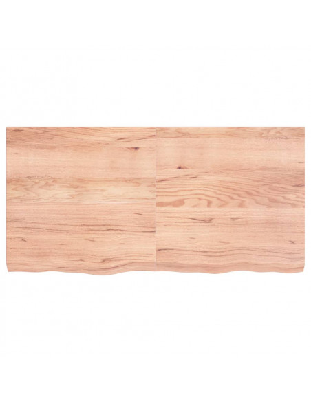 Piano Tavolo Marrone 120x60x(2-6) cm Massello Rovere Trattato