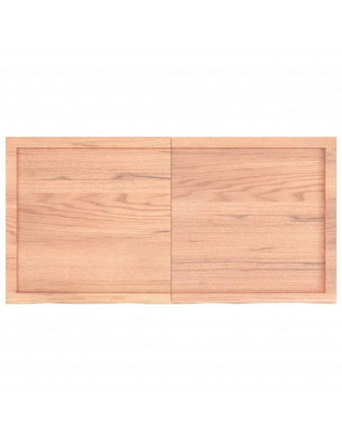 Piano Tavolo Marrone 120x60x(2-6) cm Massello Rovere Trattato