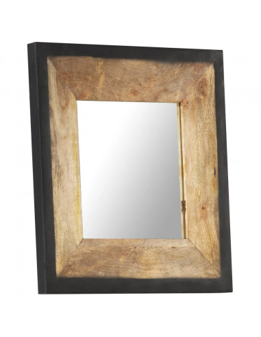 Specchio 50x50 cm in Legno Massello di Mango