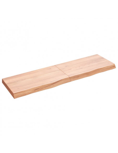 Piano Tavolo Marrone 140x40x(2-6) cm Massello Rovere Trattato