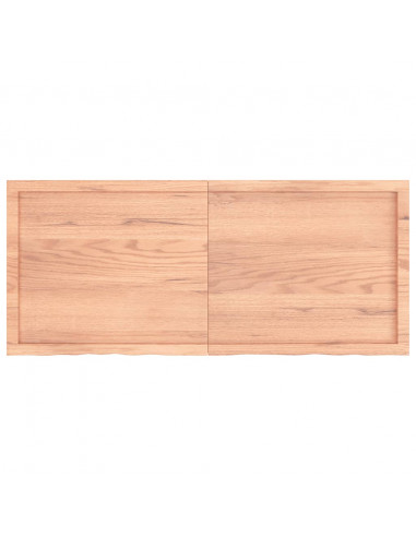 Piano Tavolo Marrone 140x60x(2-6) cm Rovere Massello Trattato