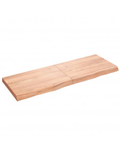 Piano Tavolo Marrone 140x50x(2-6) cm Massello Rovere Trattato 2