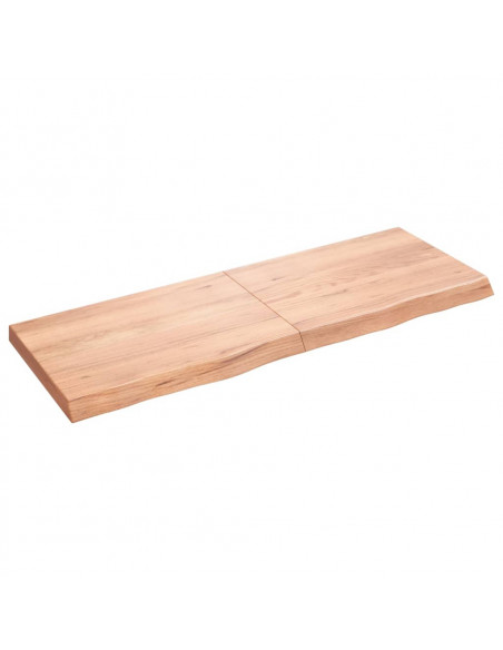 Piano Tavolo Marrone 140x50x(2-6) cm Massello Rovere Trattato