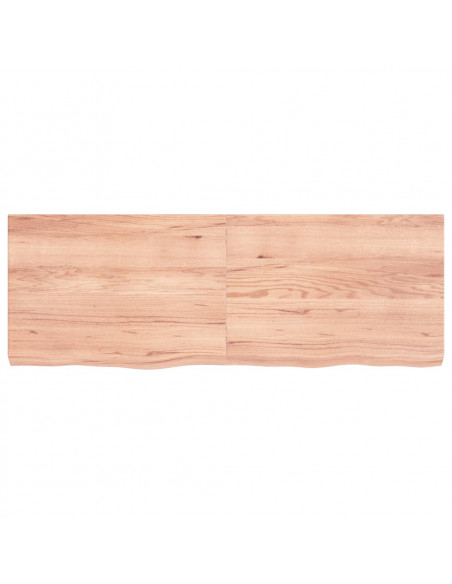 Piano Tavolo Marrone 140x50x(2-6) cm Massello Rovere Trattato