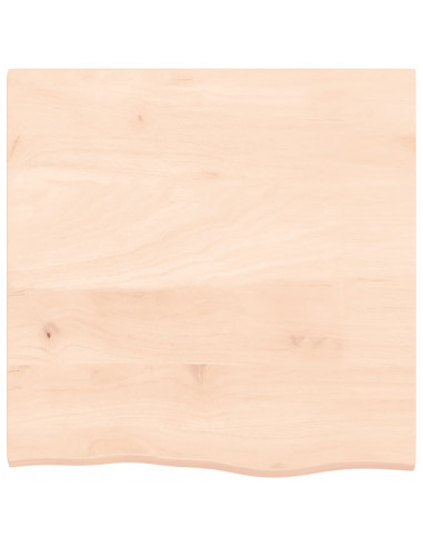 Piano per Tavolo 60x60x2 cm in Rovere Massello Non Trattato