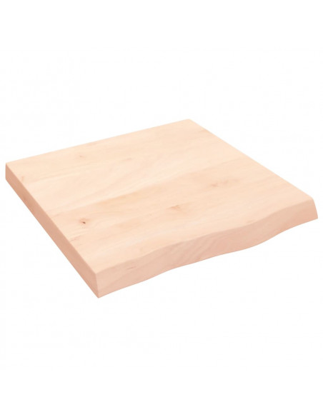 Piano per Tavolo 60x60x(2-6) cm in Rovere Massello Non Trattato