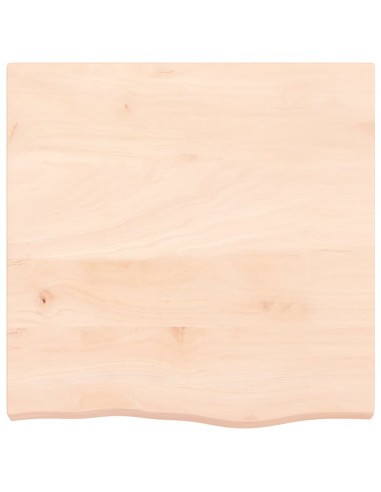 Piano per Tavolo 60x60x(2-6) cm in Rovere Massello Non Trattato