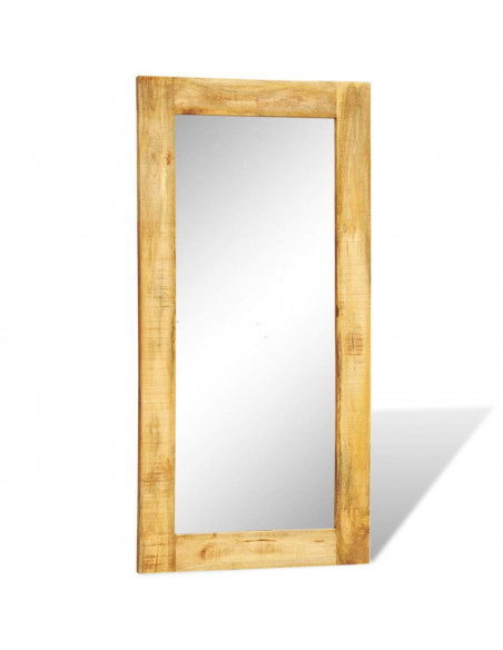 Specchio da Parete con Cornice in Legno Massello 120 x 60 cm