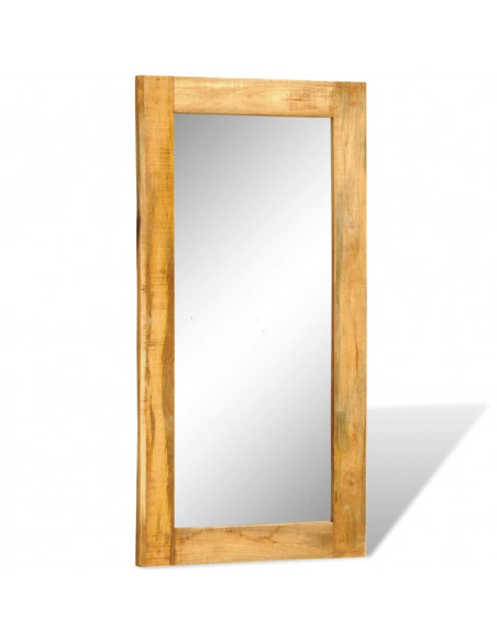 Specchio da Parete con Cornice in Legno Massello 120 x 60 cm