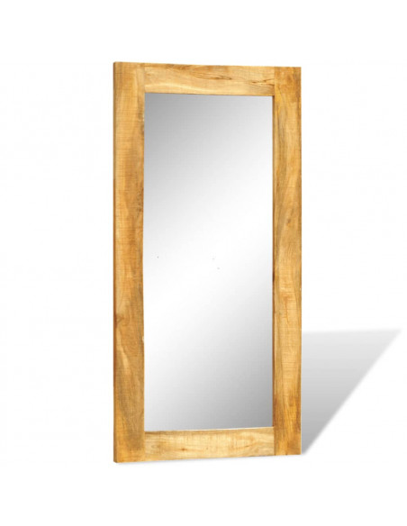 Specchio da Parete con Cornice in Legno Massello 120 x 60 cm
