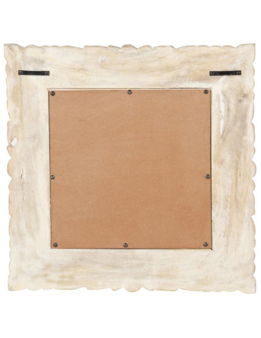 Specchio Bianco 50x50 cm in Legno Massello di Mango