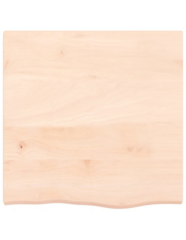 Piano per Tavolo 60x60x(2-4) cm in Rovere Massello Non Trattato
