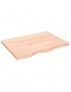 Piano per Tavolo 80x60x(2-4) cm in Rovere Massello Non Trattato 2