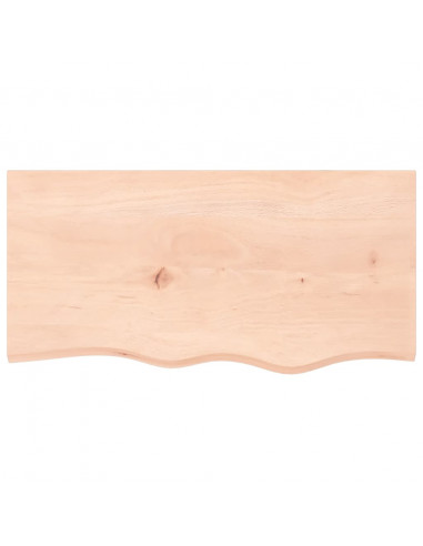 Piano per Tavolo 80x40x(2-4) cm in Rovere Massello Non Trattato