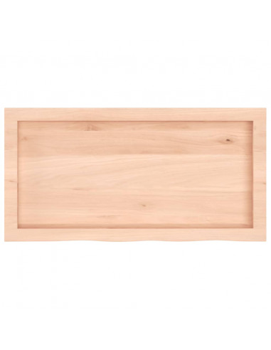 Piano per Tavolo 80x40x(2-4) cm in Rovere Massello Non Trattato