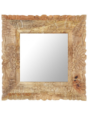 Specchio 50x50 cm in Legno Massello di Mango