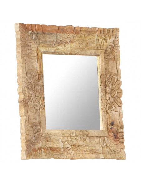 Specchio 50x50 cm in Legno Massello di Mango