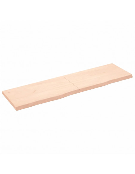 Piano per Tavolo 180x50x(2-6)cm in Rovere Massello Non Trattato