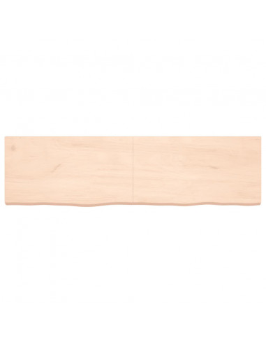 Piano per Tavolo 180x50x(2-6)cm in Rovere Massello Non Trattato