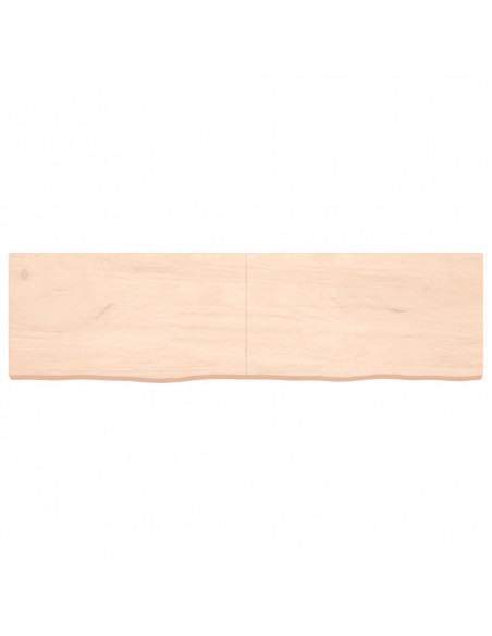Piano per Tavolo 180x50x(2-6)cm in Rovere Massello Non Trattato