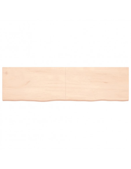 Piano per Tavolo 180x50x(2-4)cm in Rovere Massello Non Trattato