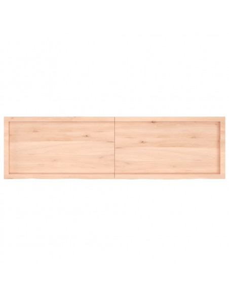 Piano per Tavolo 180x50x(2-4)cm in Rovere Massello Non Trattato