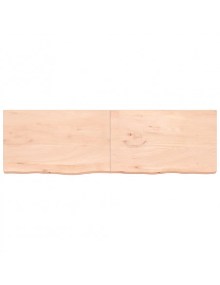 Piano per Tavolo 200x60x(2-6)cm in Rovere Massello Non Trattato