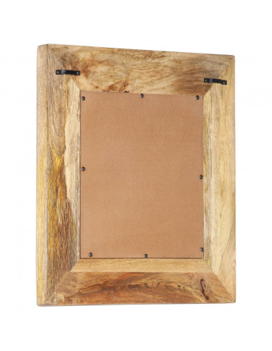 Specchio Intagliato a Mano 50x50x2,6 cm in Massello di Mango