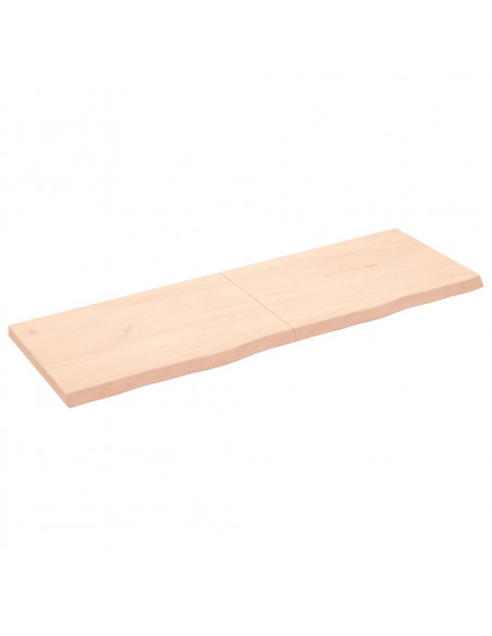 Piano per Tavolo 180x60x(2-6)cm in Rovere Massello Non Trattato