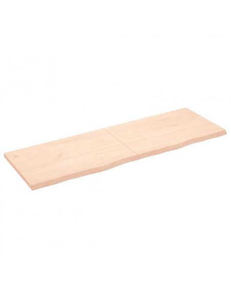 Piano per Tavolo 180x60x(2-4)cm in Rovere Massello Non Trattato