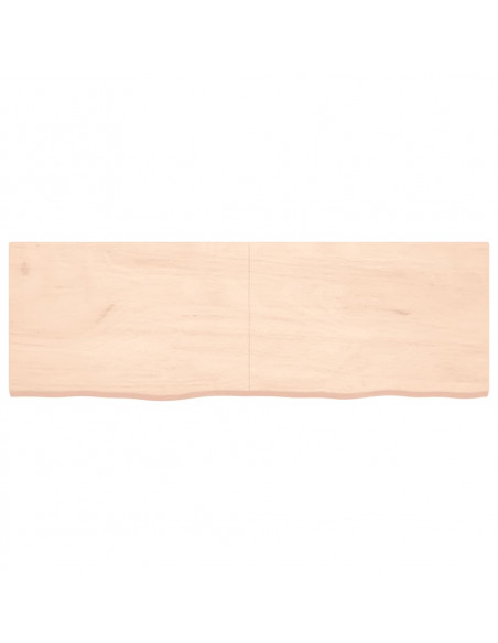 Piano per Tavolo 180x60x(2-4)cm in Rovere Massello Non Trattato