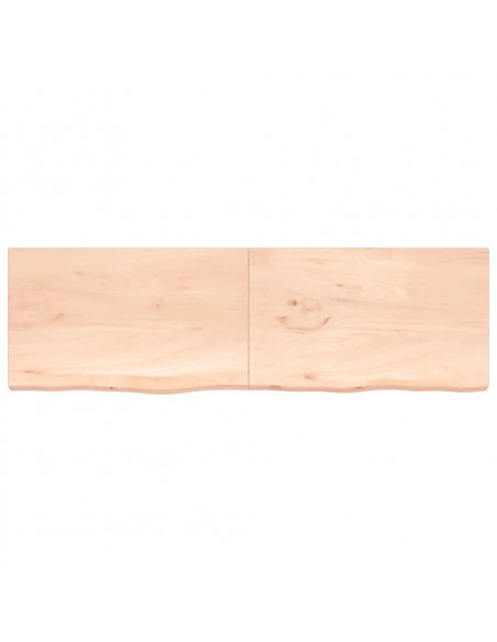Piano per Tavolo 200x60x(2-4)cm in Rovere Massello Non Trattato