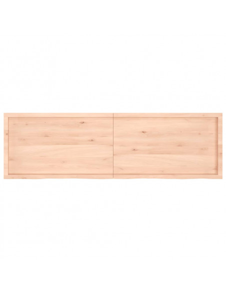 Piano per Tavolo 200x60x(2-4)cm in Rovere Massello Non Trattato