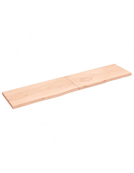Piano per Tavolo 220x50x(2-4)cm in Rovere Massello Non Trattato