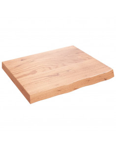 Piano Tavolo Marrone 60x50x(2-6) cm Massello Rovere Trattato 2