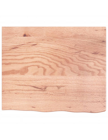 Piano Tavolo Marrone 60x50x(2-6) cm Massello Rovere Trattato