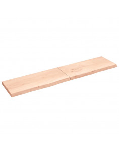 Piano per Tavolo 220x50x(2-6)cm in Rovere Massello Non Trattato 2