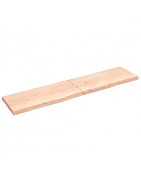 Piano per Tavolo 220x50x(2-6)cm in Rovere Massello Non Trattato