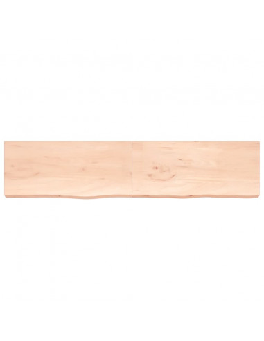 Piano per Tavolo 220x50x(2-6)cm in Rovere Massello Non Trattato