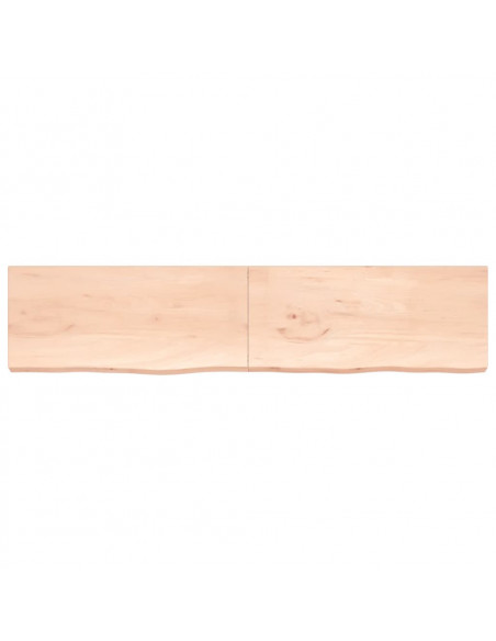 Piano per Tavolo 220x50x(2-6)cm in Rovere Massello Non Trattato