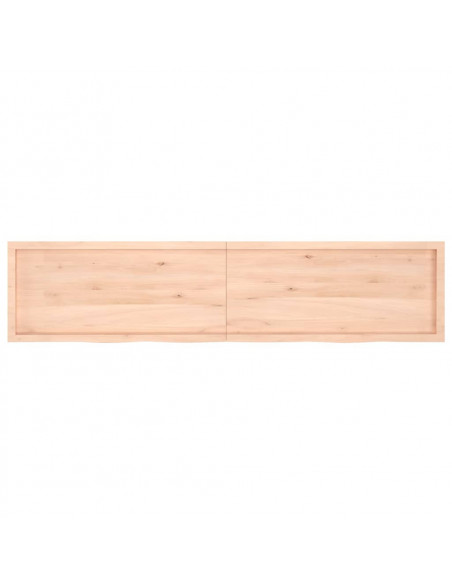 Piano per Tavolo 220x50x(2-6)cm in Rovere Massello Non Trattato