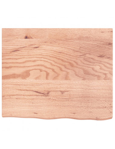 Piano Tavolo Marrone 60x50x(2-4) cm Massello Rovere Trattato