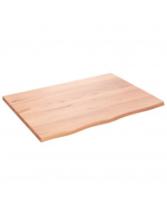 Piano Tavolo Marrone Chiaro 80x60x2cm Rovere Massello Trattato 2