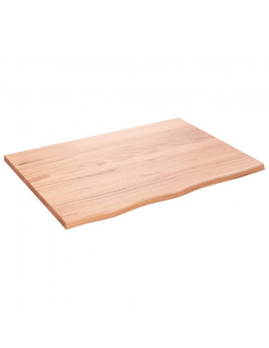 Piano Tavolo Marrone Chiaro 80x60x2cm Rovere Massello Trattato