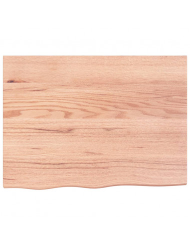 Piano Tavolo Marrone Chiaro 80x60x2cm Rovere Massello Trattato